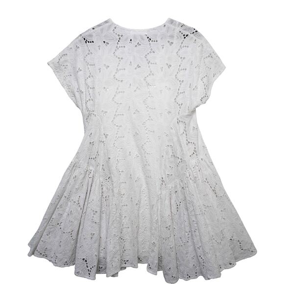 Merlette Ballou Floral 100% Cotton Eyelet Minidress XXS - Picture 2 of 13